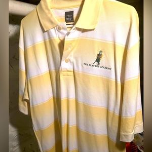 Page & tuttle striped golf athletic the players academy polo shirt size medium